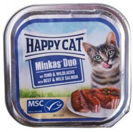 HAPPY CAT DUO PÁSTÉTOMOS FALATKÁK MARHA-VADLAZAC 100gr