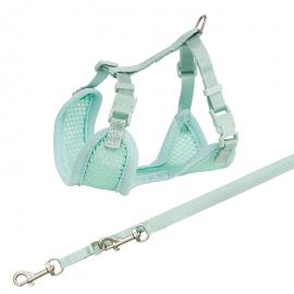 Junior Puppy Soft Szett Hám+Póráz 26–34 cm/10mm 2m Menta