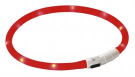 NYAKÖRV VILÁGÍTÓS, LED+USB TÖLTŐVEL 55 cm PIROS