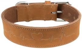 Leather Rustic - bőr nyakörv - barna (L-XL) 55-65cm/40mm