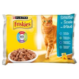 FRISKIES Szószban Lazaccal/Tonhallal/Szardíniával/Tőkehallal nedves macskaeledel 4x85g