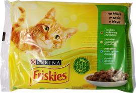 FRISKIES Szószban Marhával/Csirkével/Tonhallal/Tőkehallal nedves macskaeledel 4x85g