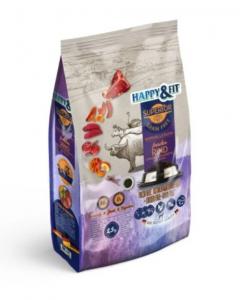 HAPPY&FIT; SUPERIOR GRAIN FREE HYPO FRISS MARHA, STRUCC, VÍZIBIVALY ÉS SÜTŐTÖK 2,5KG