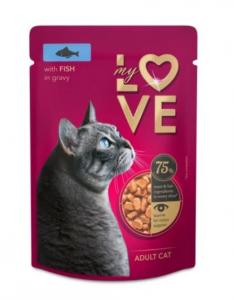 My Love teljes értékű, szaftos alutasak felnőtt macskáknak Halakkal 85g