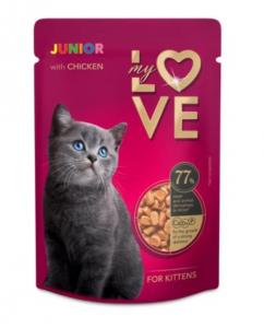 My Love teljes értékű, szaftos alutasak kismacskák számára Csirkével 85g