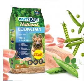 Happy&Fit; Natural Economy Adult with Fish and Vegetables 12+2kg