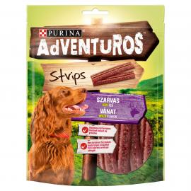 ADVENTUROS Strips Szarvas, vad ízű kutya jutalomfalat 90g