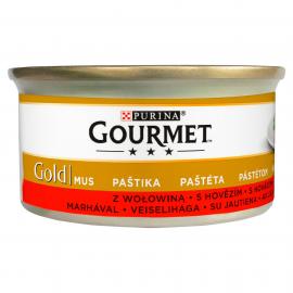 GOURMET GOLD Marhával pástétom nedves macskaeledel 85g