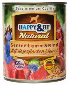Happy&Fit Natural Senior Lamm&Rind mit Haferflocken&Leinöl 800g