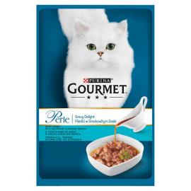 GOURMET PERLE GRAVY DELIGHT Tonhallal nedves macskaeledel 85g