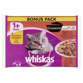 WHISKAS ALUTASAK 4-PACK HÚSOS MENÜ CASSEROLE 4x85GR