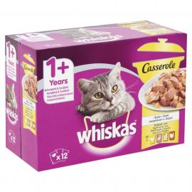 WHISKAS ALUTASAK 12-PACK SZÁRNYAS CASSEROLE 12x85GR