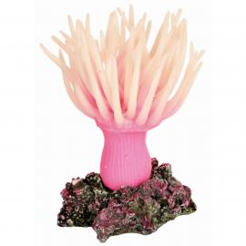 AKVÁRIUM DEKOR KERÁMIA ÉS SZILIKON TENGERI RÓZSA RÓZSASZÍN