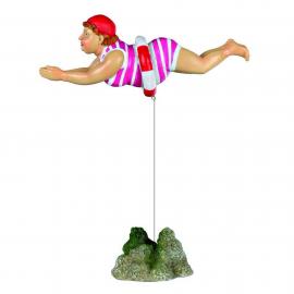 AKVÁRIUM DEKOR KERÁMIA FÜRDŐZŐ NŐ ALAK ÚSZÓ 16CM