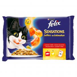 FELIX SENSATIONS JELLIES Házias válogatás aszpikban nedves macskaeledel 4x85g