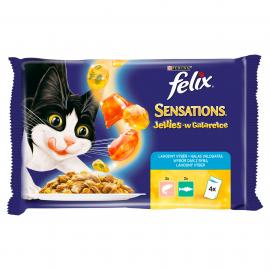 FELIX SENSATIONS JELLIES Halas válogatás aszpikban nedves macskaeledel 4x85g