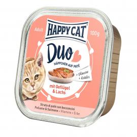 HAPPY CAT DUO PÁSTÉTOMOS FALATKÁK SZÁRNYAS-LAZAC 100gr