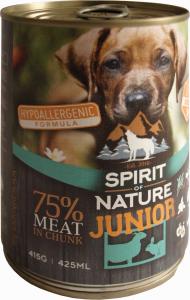 Spirit of Nature Dog konzerv Junior Bárányhússal és Nyúlhússal 415gr