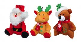 JÁTÉK XMAS PLÜSS MIKULÁS,RÉNSZARVAS, MACI 20CM