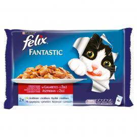 FELIX FANTASTIC Nyúllal/Báránnyal aszpikban nedves macskaeledel 4x85g