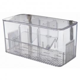 AKVÁRIUM HALKELTETŐ MŰANYAG ÁTTETSZŐ MULTI PLUS 5 KAMRÁS