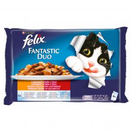 FELIX FANTASTIC DUO Házias válogatás aszpikban nedves macskaeledel 4x85g