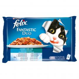 FELIX FANTASTIC DUO Halas válogatás aszpikban nedves macskaeledel 4x85g