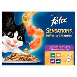 FELIX SENSATIONS JELLIES Vegyes válogatás aszpikban nedves macskaeledel 12x85g