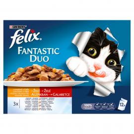 FELIX FANTASTIC DUO Házias válogatás aszpikban nedves macskaeledel 12x85g