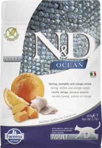 N&D Ocean Cat Hering, sütőtök, narancs Adult 300g