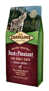 Carnilove Cat Adult Kacsa & fácán – Hairball Control 6kg