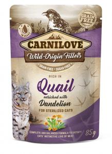 CARNILOVE CAT TASAKOS QUAIL WITH DANDELION FOR STERILIZED - FÜRJ PITYPANGGAL IVART. 85G 