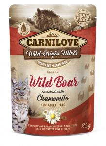 CARNILOVE CAT TASAKOS WILD BOAR WITH CHAMOMILE - VADDISZNÓ KAMILLÁVAL 85G 