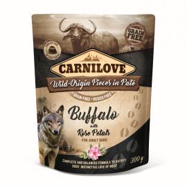 CARNILOVE DOG TASAKOS PATÉ BUFFALO WITH ROSE PETALS - BIVALY RÓZSASZIROMMAL 300G 