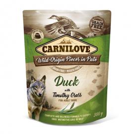 CARNILOVE DOG TASAKOS PATÉ DUCK WITH TIMOTHY GRASS - KACSA MEZEI KOMÓCSINNAL 300G  