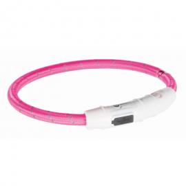 NYAKÖRV VILÁGÍTÓS USB TÖLTŐVEL XS-S 35CM/7MM PINK