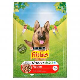 FRISKIES Active Marhával száraz kutyaeledel 3kg