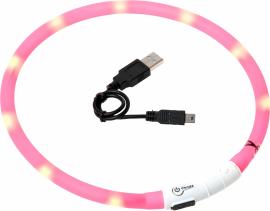 NYAKÖRV VILÁGÍTÓS, LED+USB TÖLTŐVEL 70cm PINK