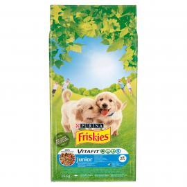 FRISKIES Junior Csirkével, hozzáadott zöldségekkel és tejjel száraz kutyaeledel 15kg